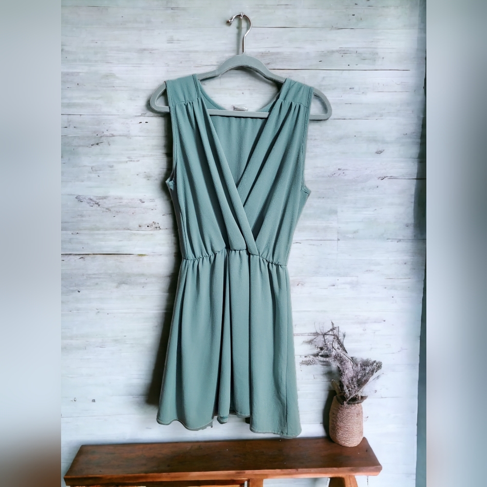 TOVIA Green Mini Dress Size L 0001